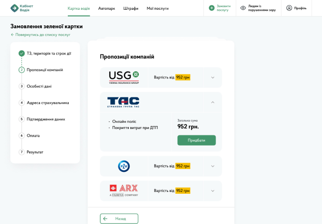 Замовлення Зеленої Картки